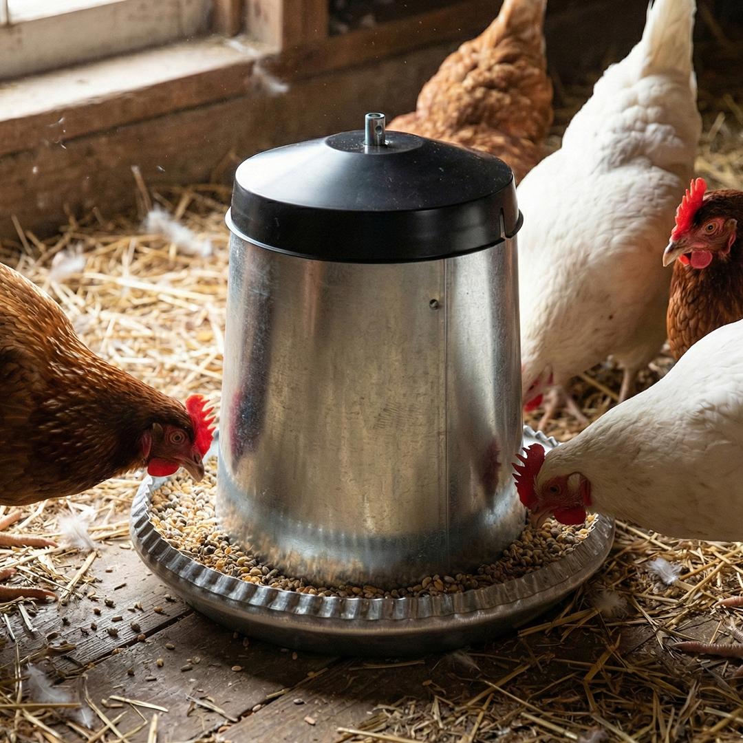 Hrănitoare metalică 5L pentru pui și găini