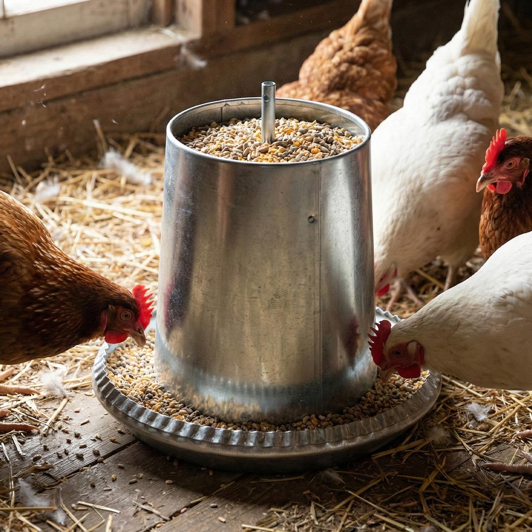 Hrănitoare metalică 5L pentru pui și găini