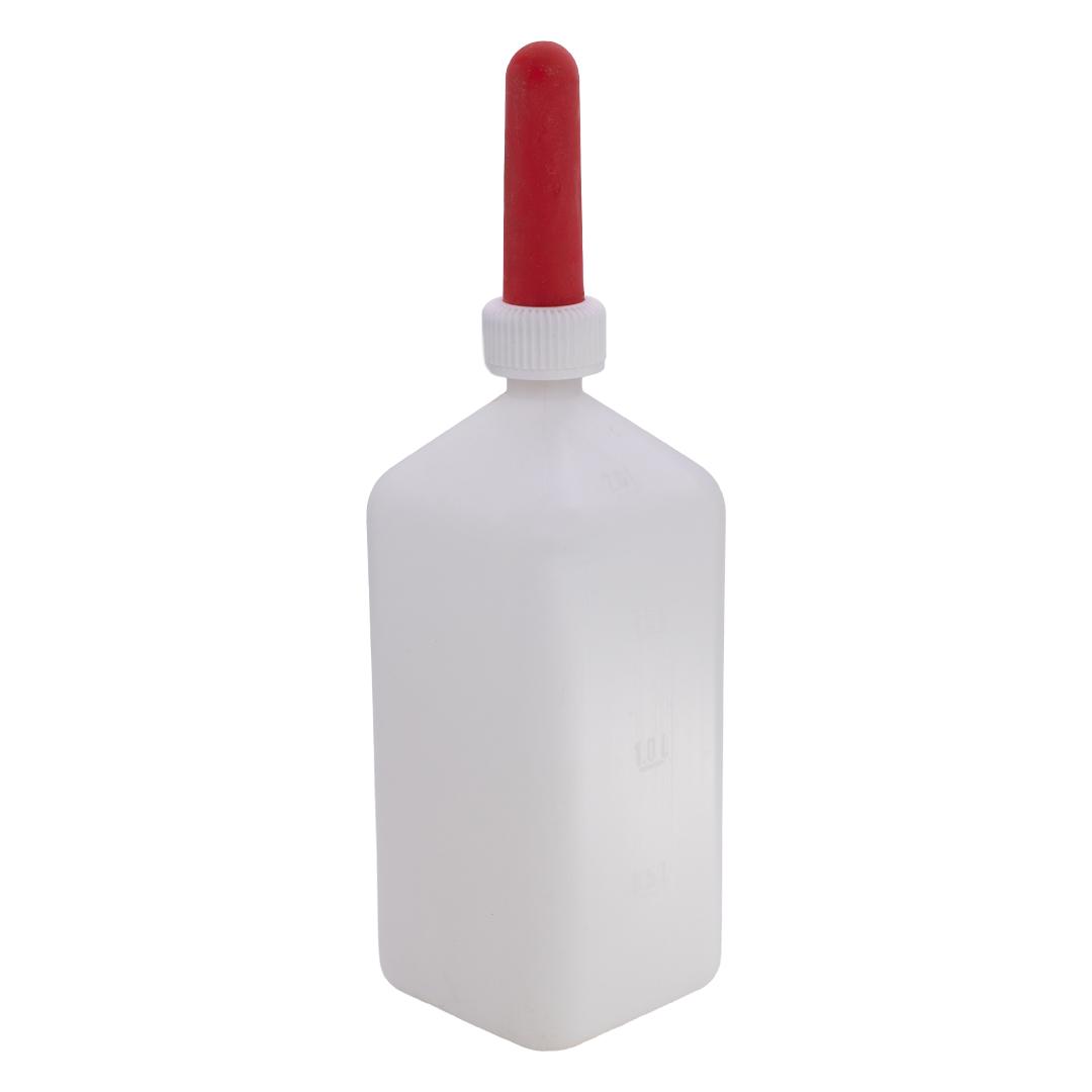 Calf Feeding Bottle 2L with Red Teat and Measuring Scale