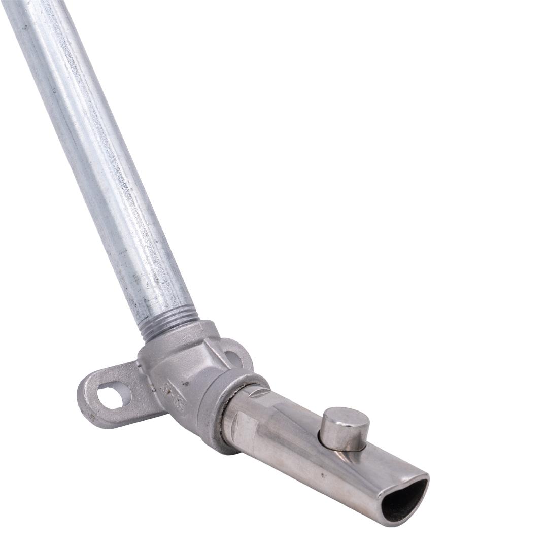Itató szett sertéseknek – 50 cm-es horganyzott cső + 45°-os könyök + inox itatószelep