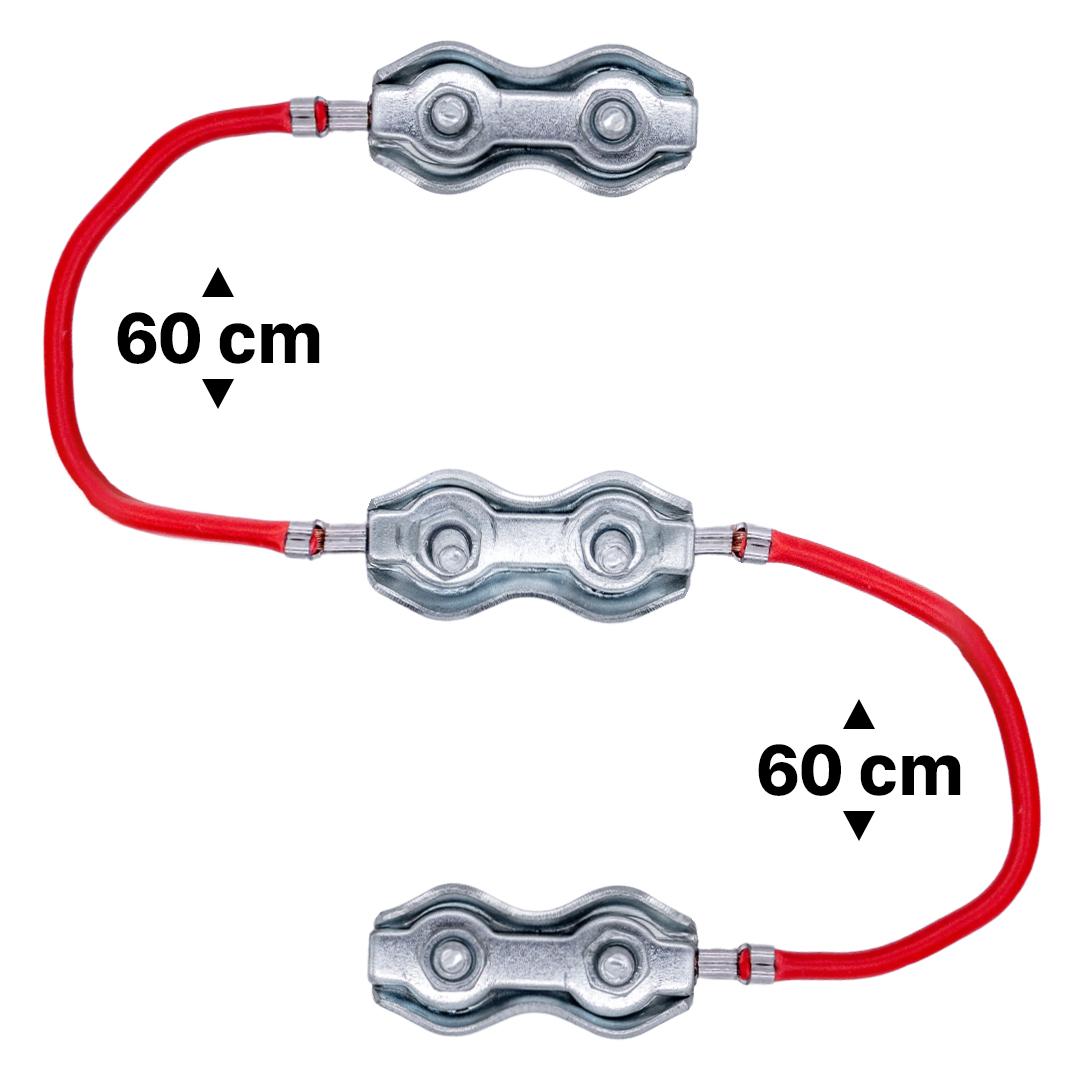 Triple electric fence wire coupler (wire - wire type)