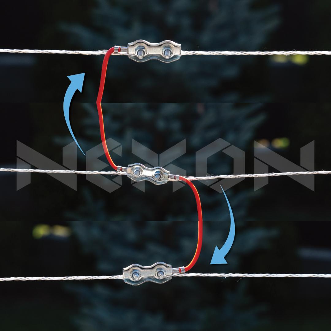 Triple electric fence wire coupler (wire - wire type)