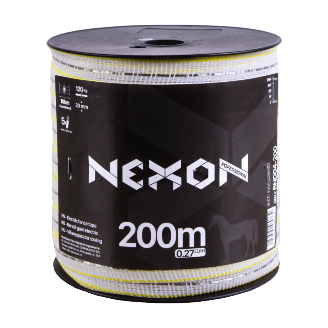 Bandă gard electric NEXON RANGER 200m 5 lite 120kg