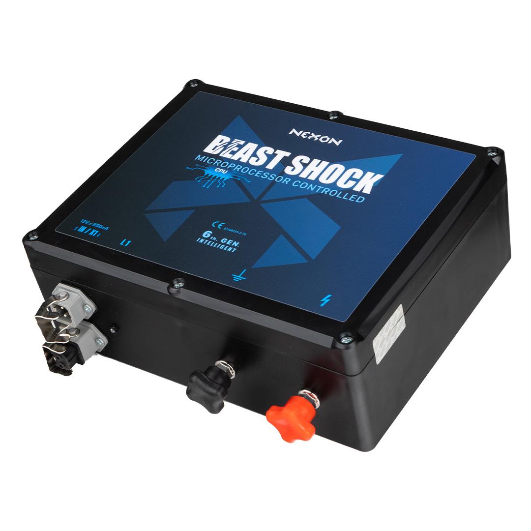 NEXON Electric Fence Kit BeastShock 6 J 12V with 50W Solar Panel and 30Ah Battery in Metal Box