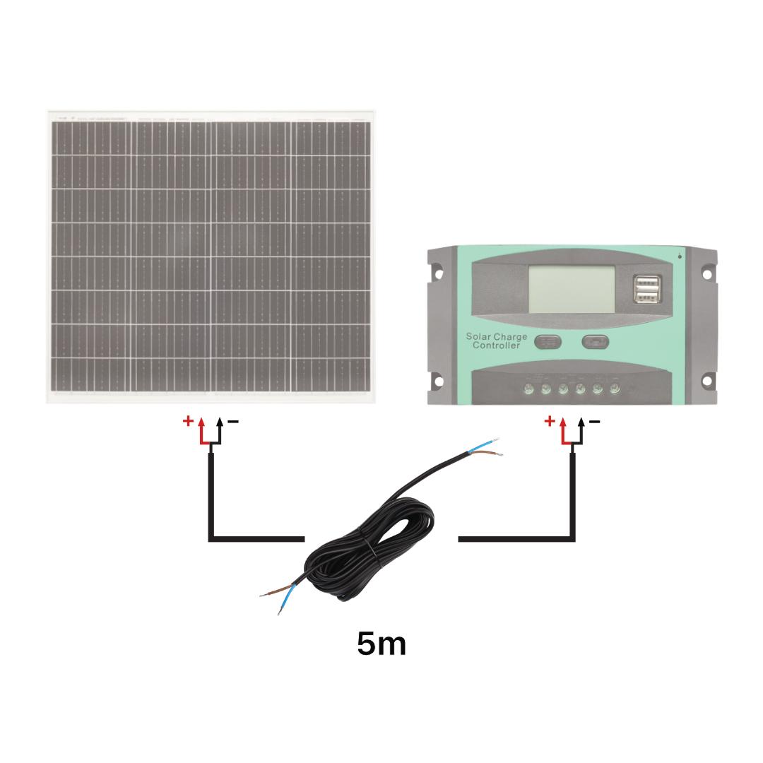 Csatlakozó kábel PWM–Napelem 5m 2x0.75 mm² NEXON