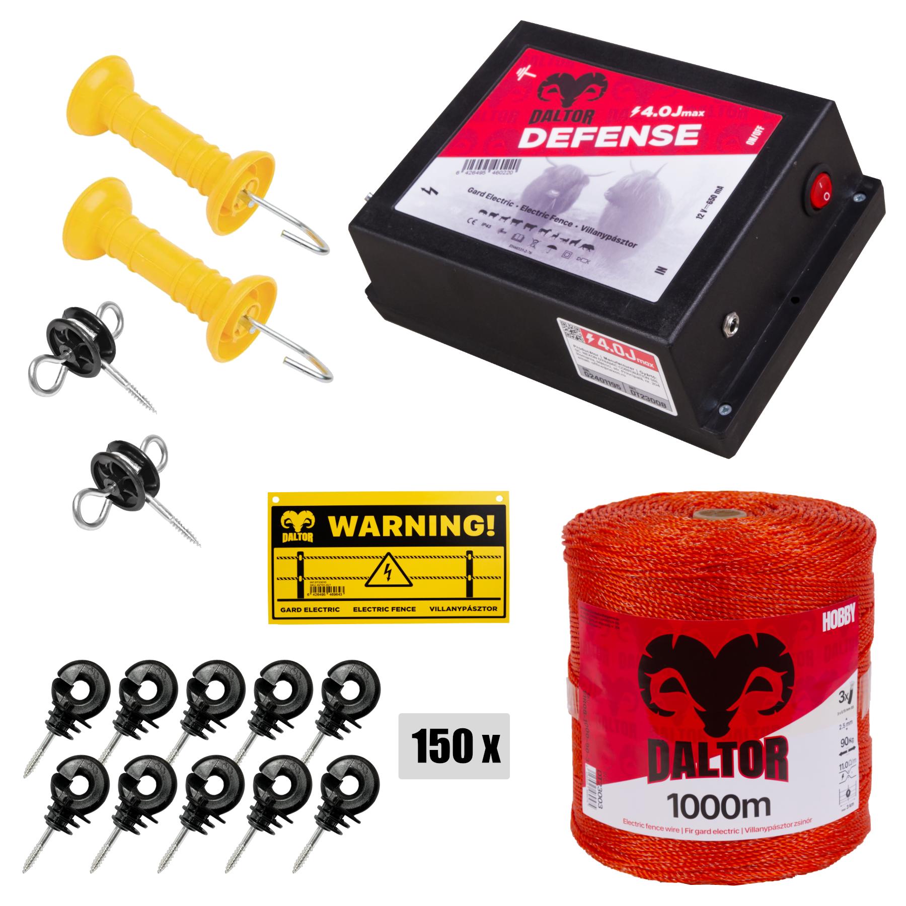 Pachet gard electric DALTOR Defense 4J, 1000m