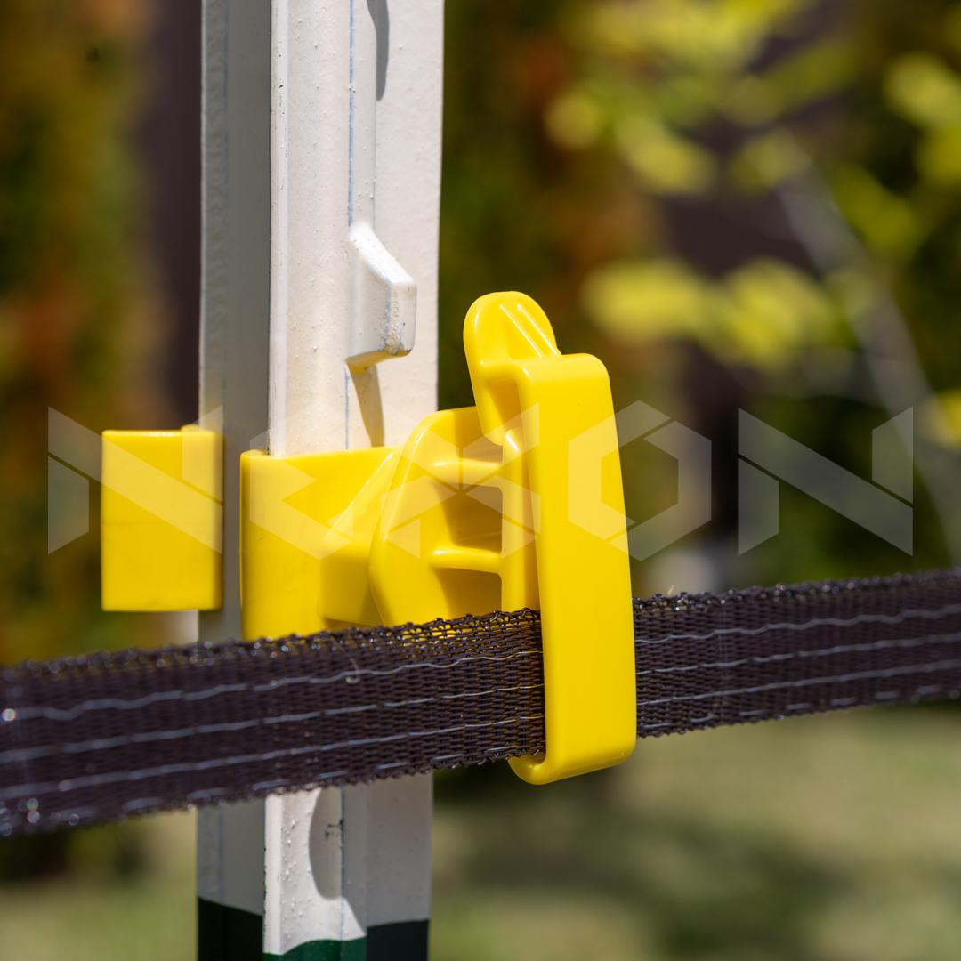Izolator pentru banda gard electric T-post NEXON modular galben