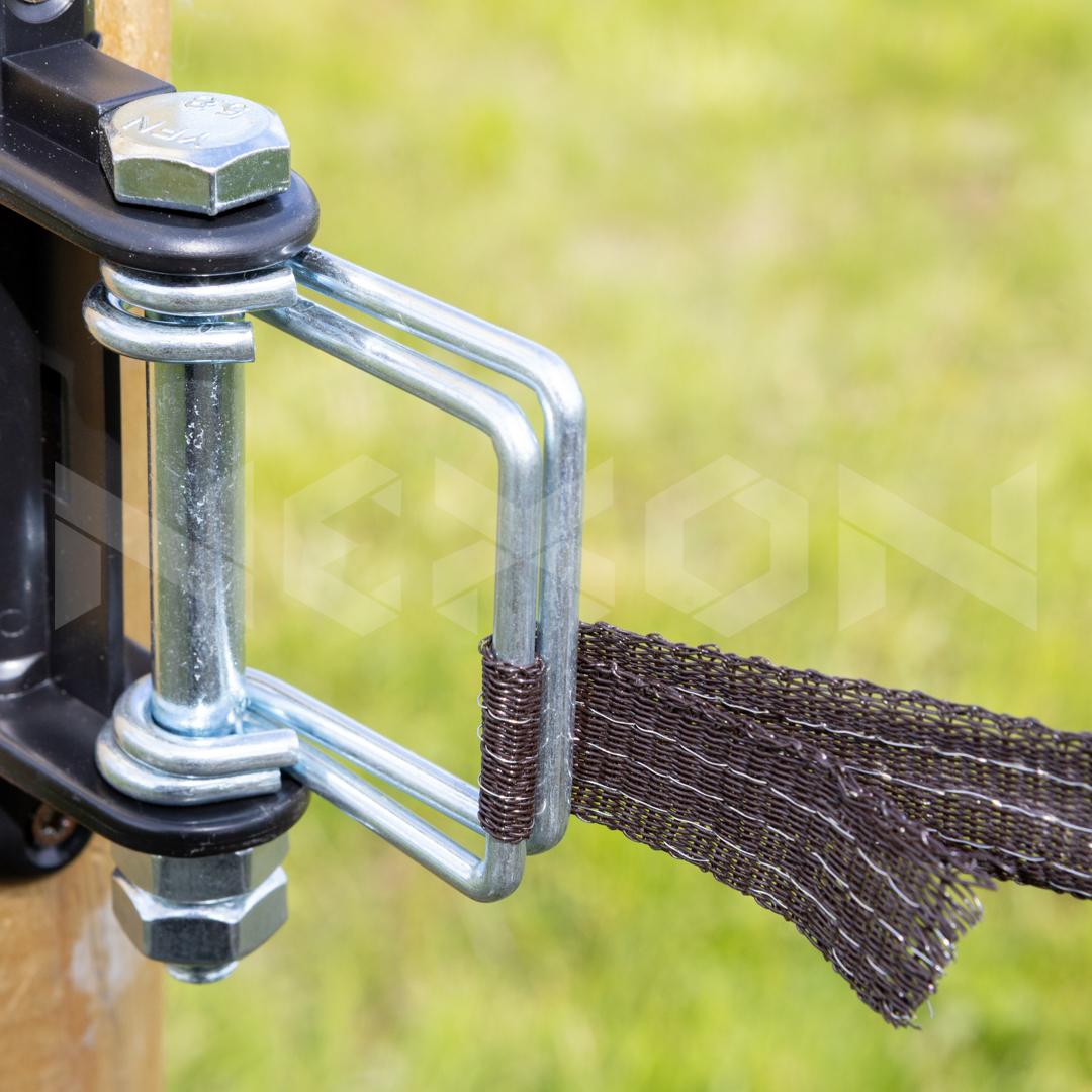 Izolator colț cu conectori pentru gard electric cu bandă NEXON