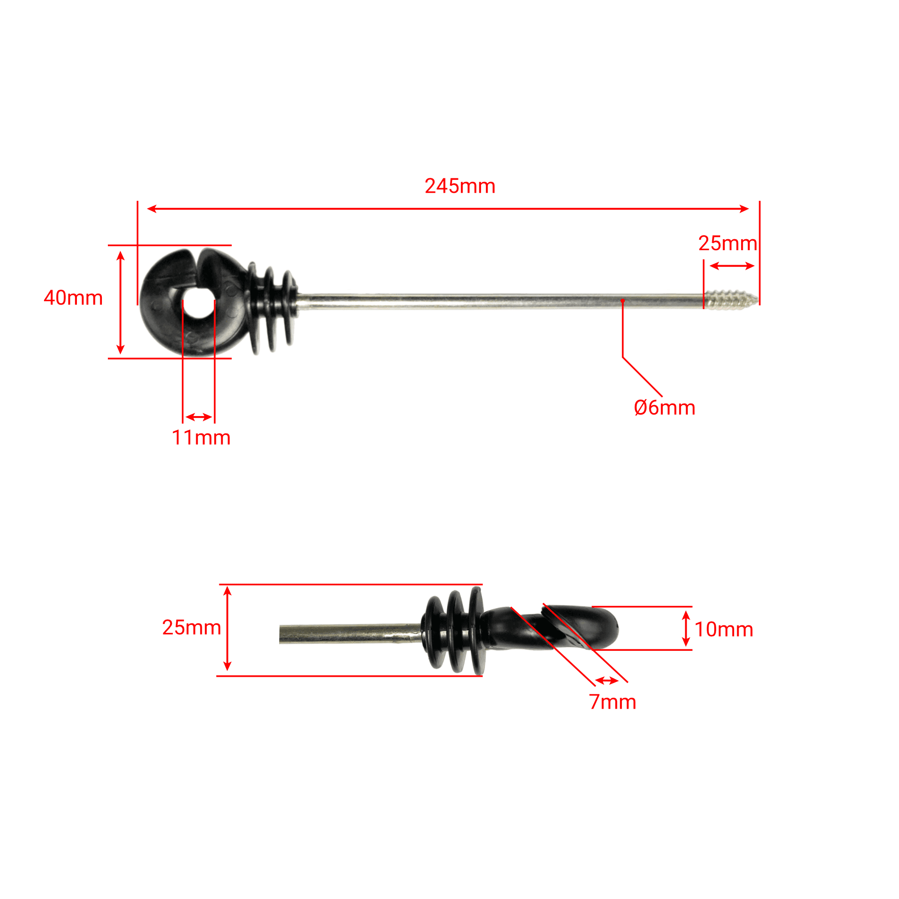 Izolator gard electric NEXON distantare 25cm, stalpisor lemn