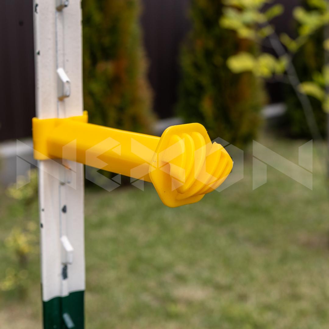 Izolator pentru fir gard electric T-post NEXON modular galben