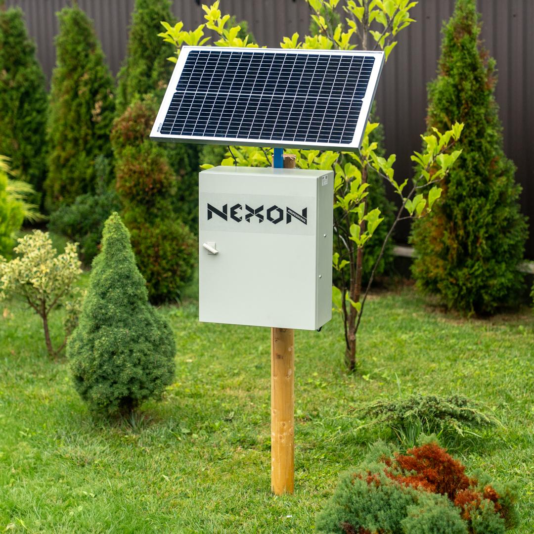 NEXON Electric Fence Kit BeastShock 6 J 12V with 50W Solar Panel and 30Ah Battery in Metal Box
