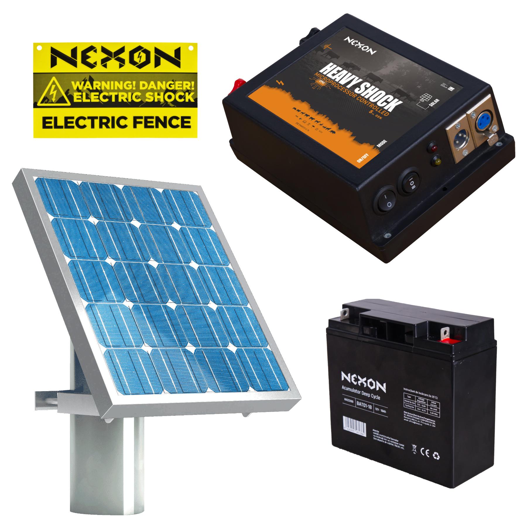 Electric Fence Kit HeavyShock PRO 5.0 J with NEXON Solar Panel