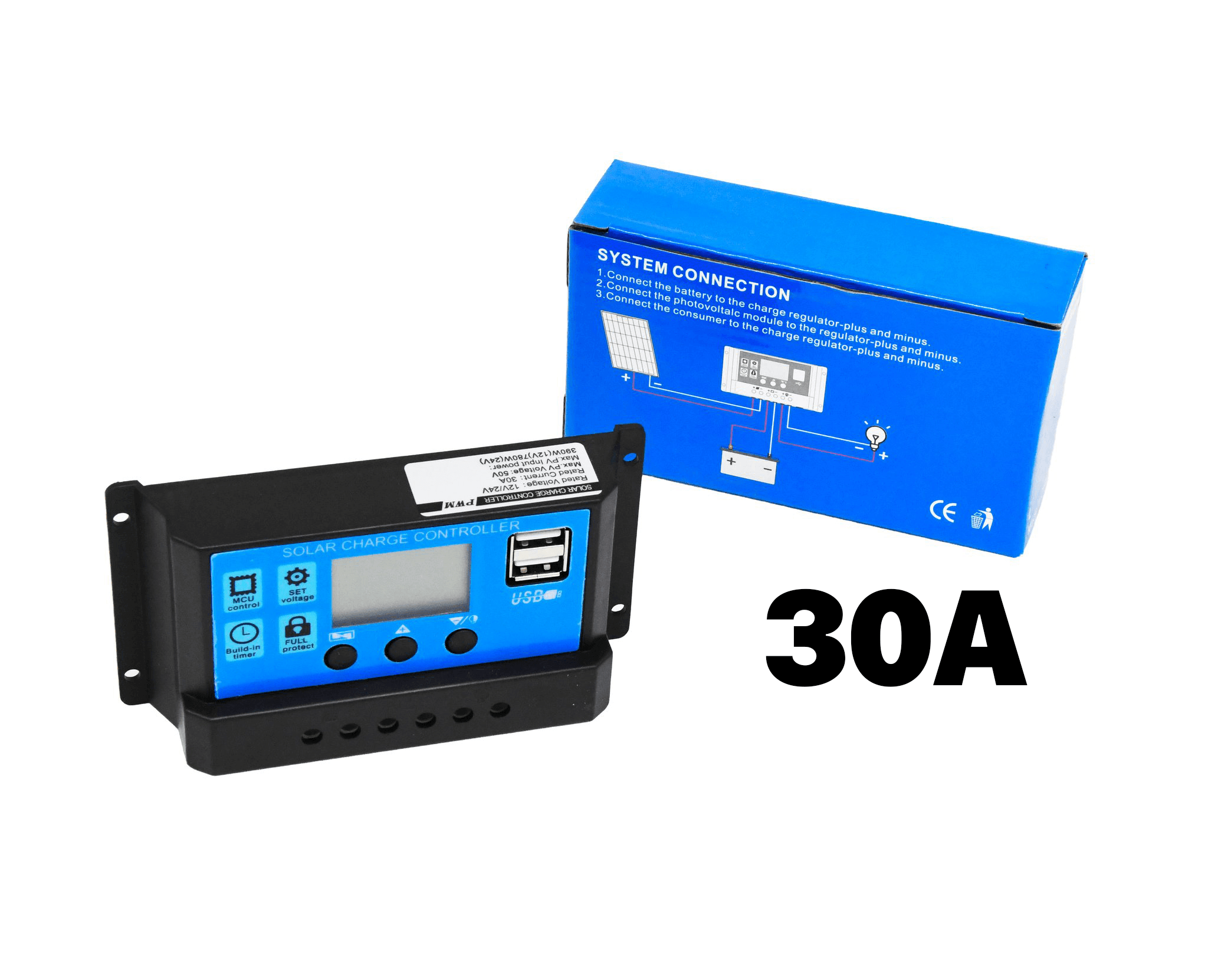 NEXON Solar Controller 12/24V 30A with USB