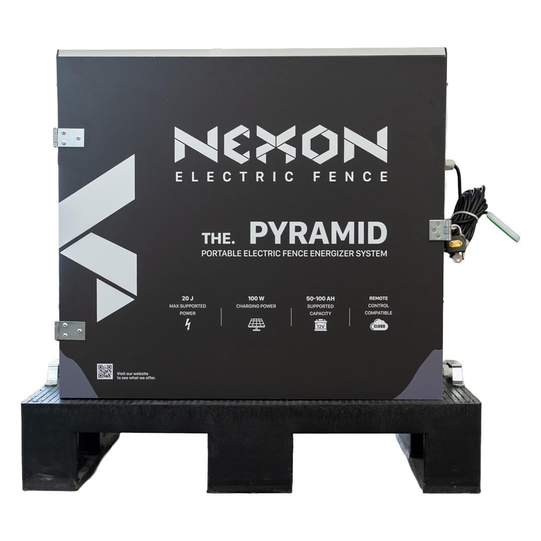 Portable Electric Fence NEXON PYRAMID 10J GPS with Solar Panel and Battery