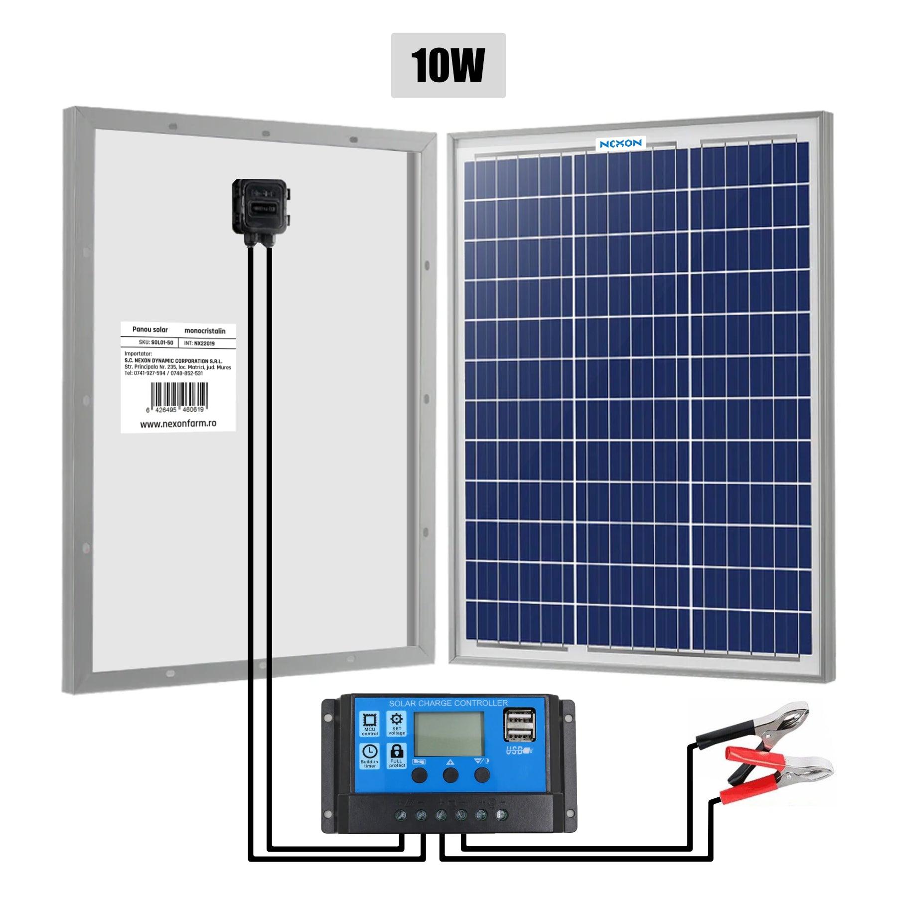 Panou solar gard electric NEXON 10W cu regulator