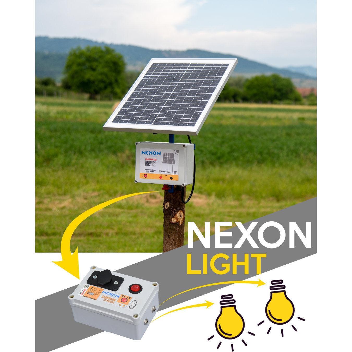 NEXON LIGHT 30W napelemes rendszer szabályozóval és 12V/17Ah akkumulátorral