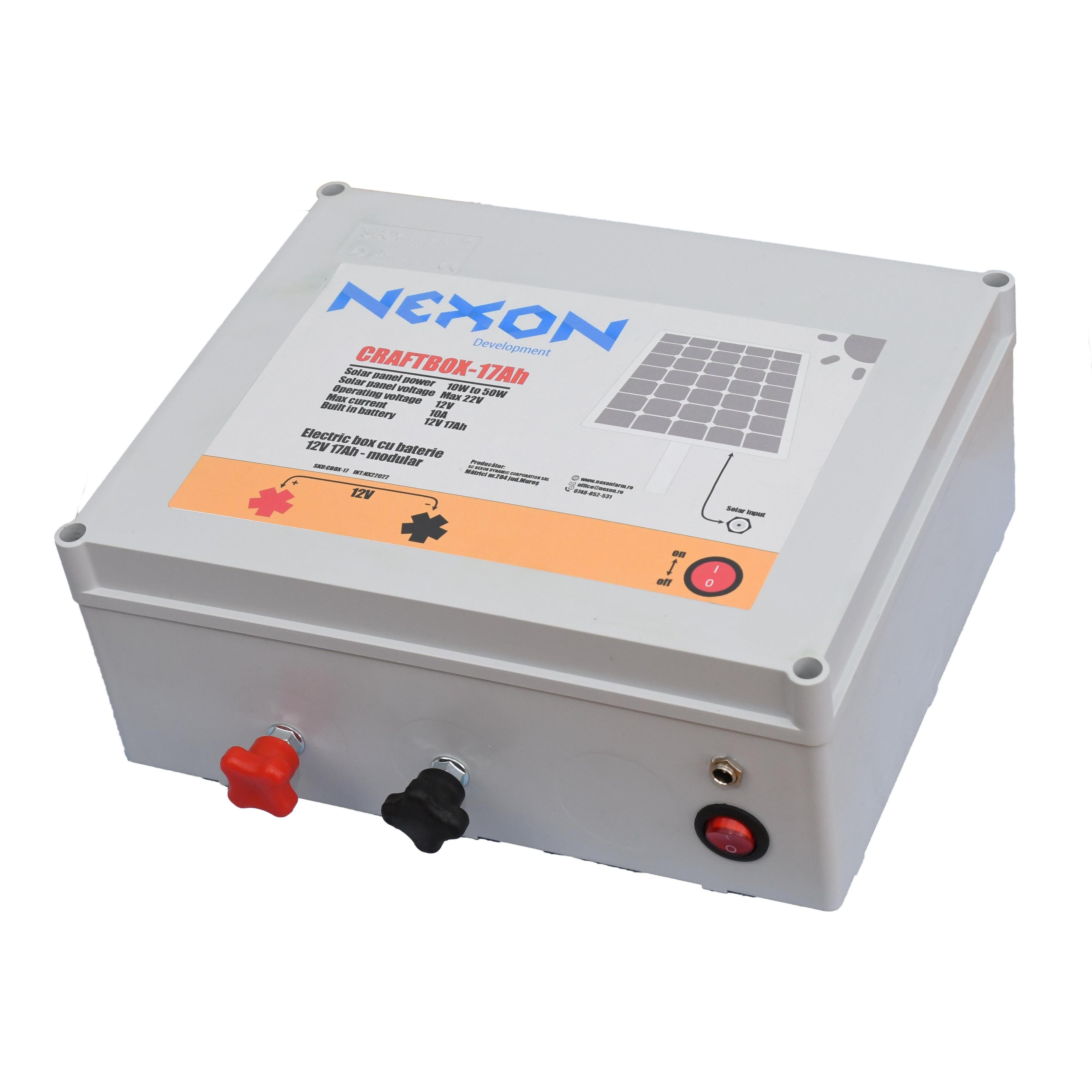 NEXON LIGHT 30W napelemes rendszer szabályozóval és 12V/17Ah akkumulátorral