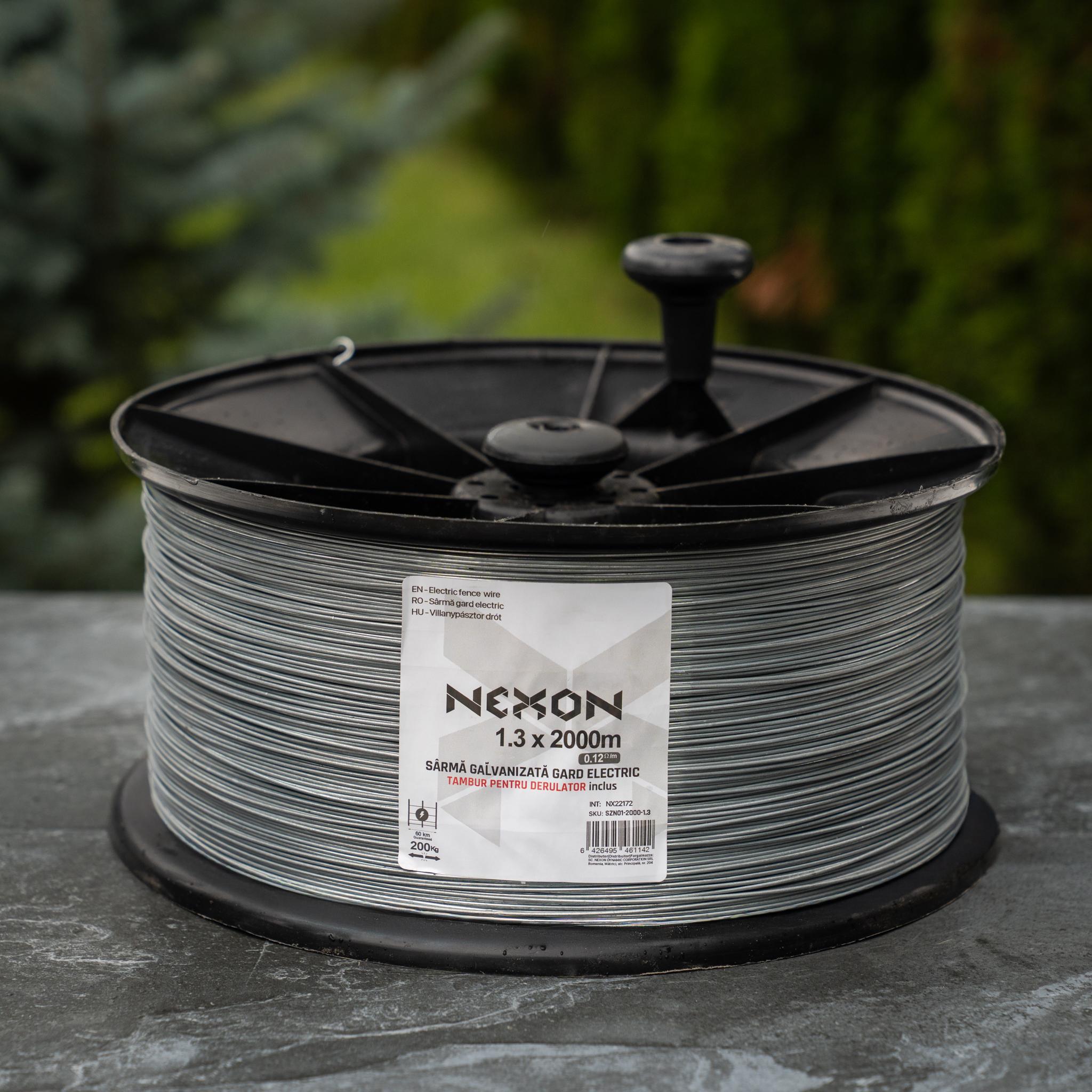 NEXON horganyzott elektromos kerítés drót, 1,3 mm, 2000m, 200 kg, dobon, 1. osztály