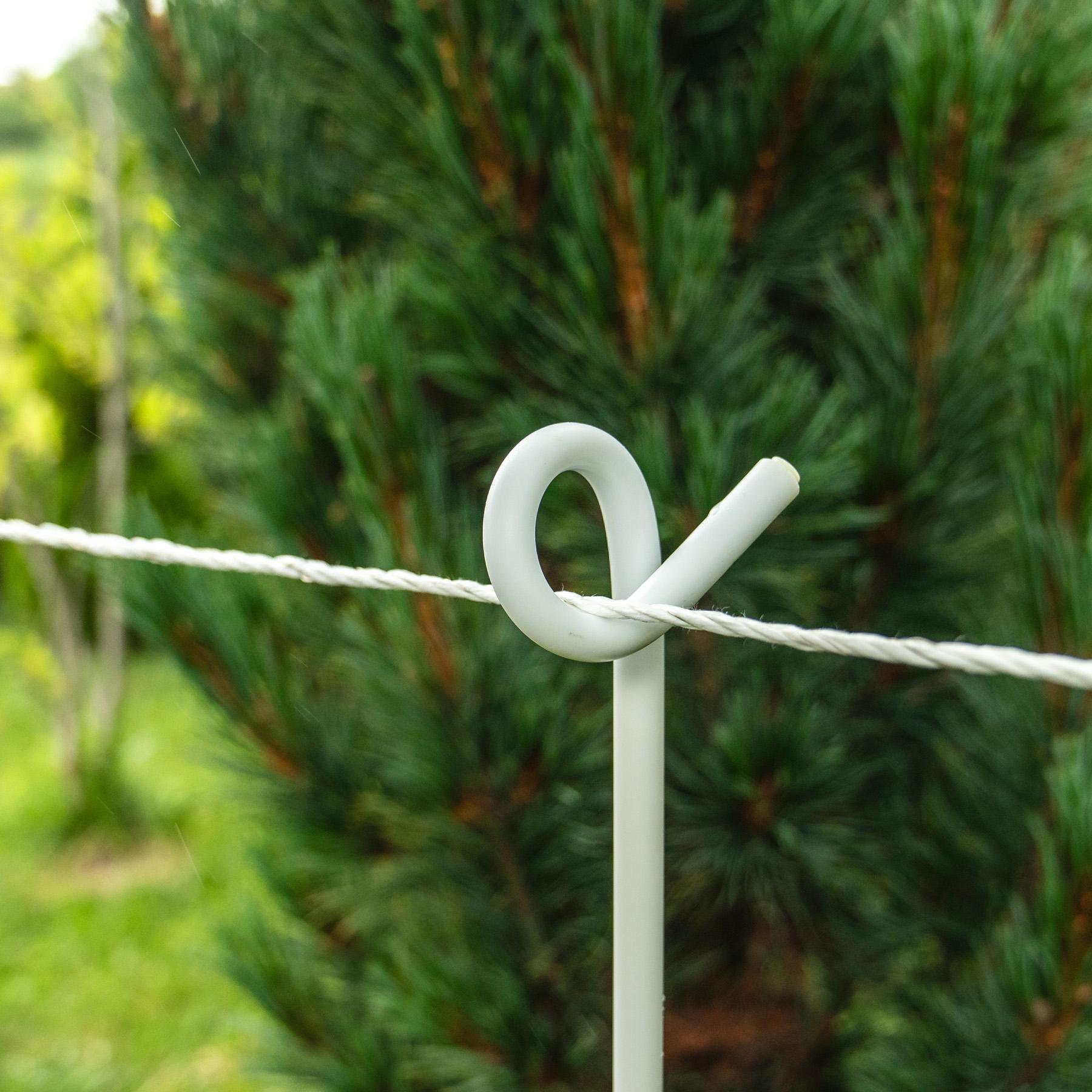 Stâlp metalic cu inel de prindere 7mm 105cm alb