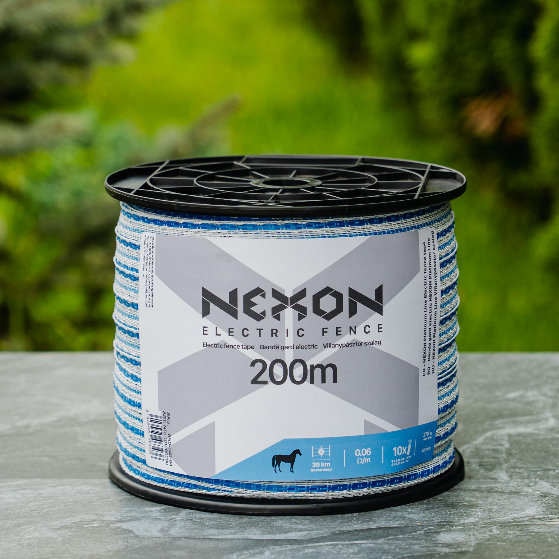 Bandă gard electric NEXON Platinum Line 200 m, 12 lițe, 270 kg