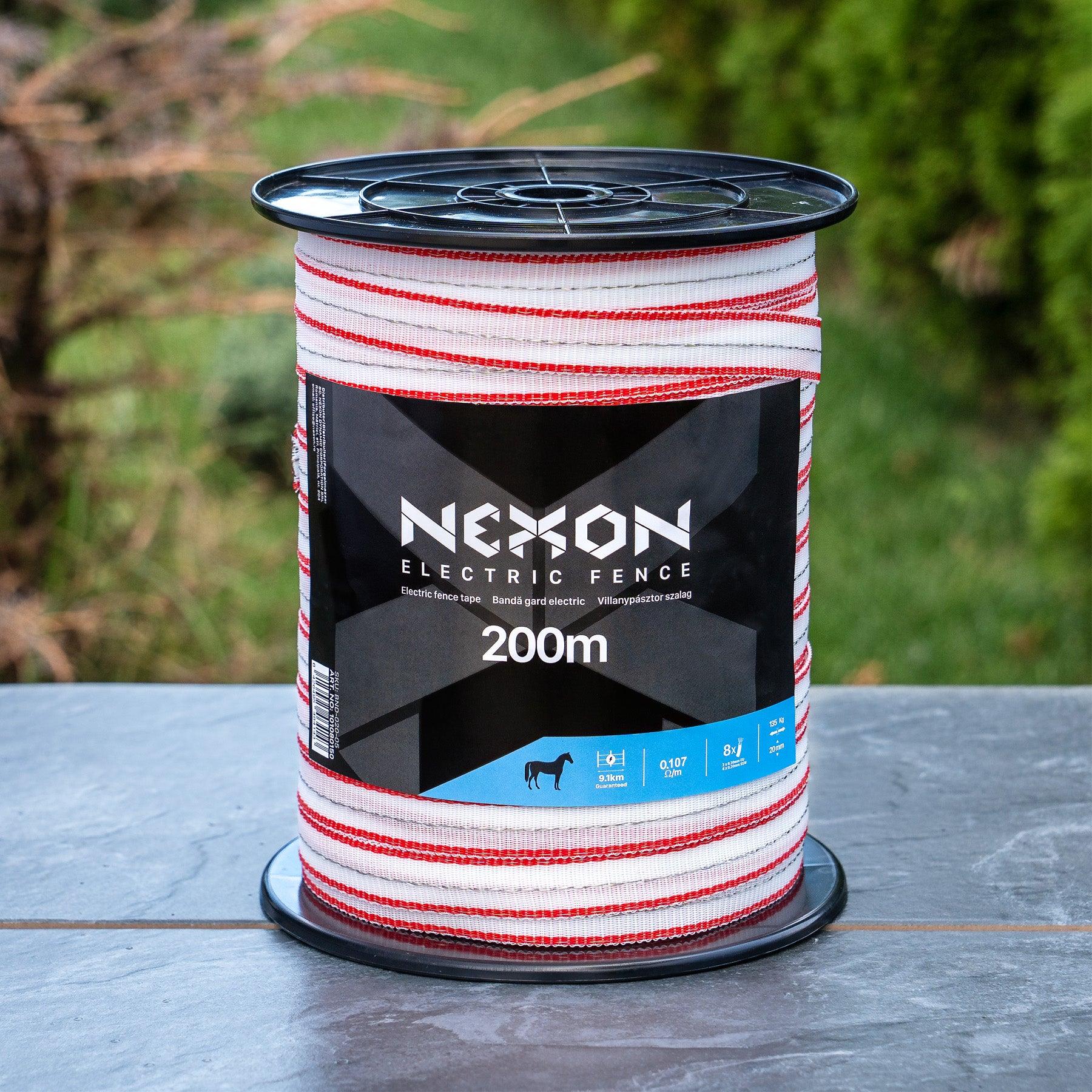 Banda gard elecric Nexon 0.107Ohm-40 mm , 200 m,white red, 2 x 0,30 CU , 6x 0,20 SSW