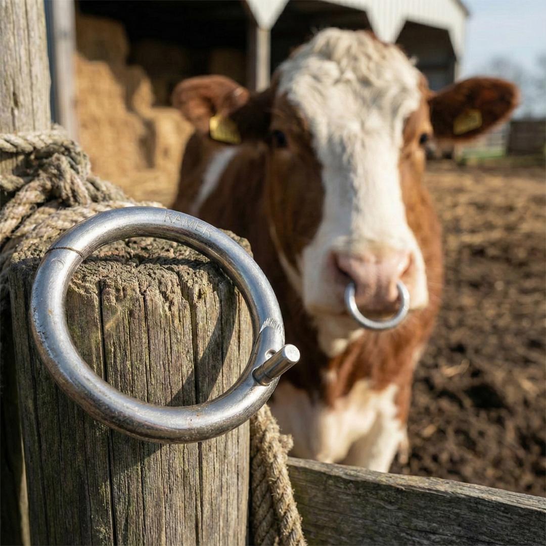 Nickel plated nasal ring with screw