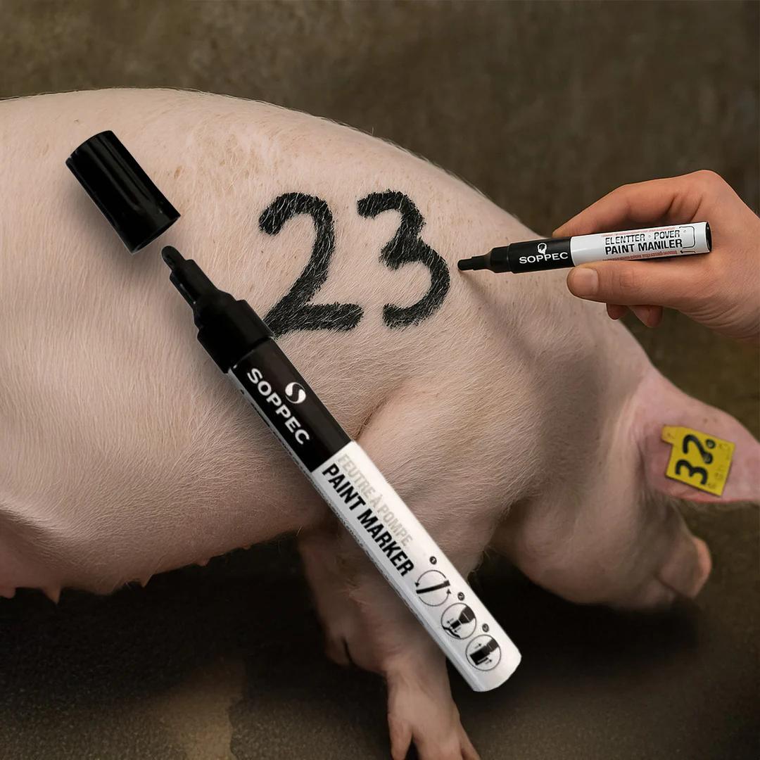 Thick marker for ear tags, black