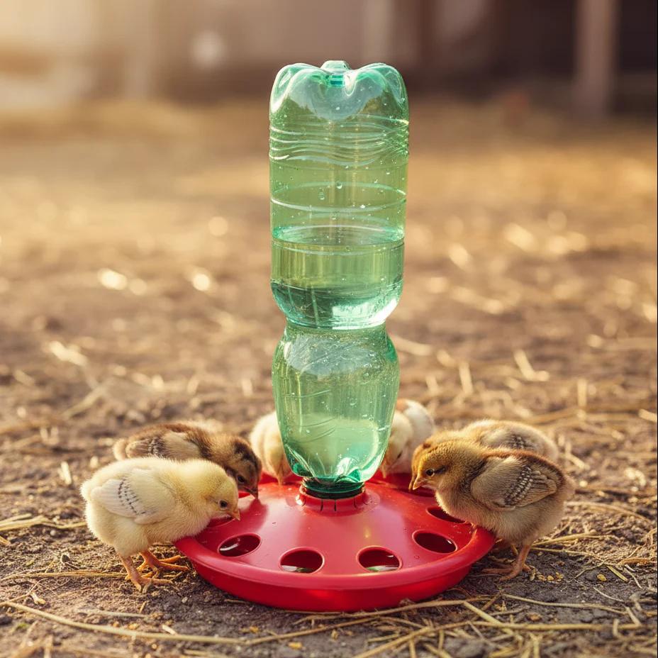 PET bottle type drinking bowl for chicks