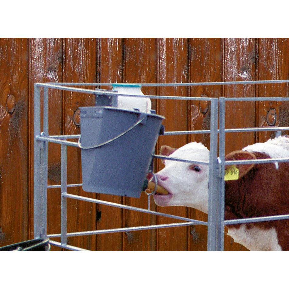 Calf feeding bucket 8L with teat – grey