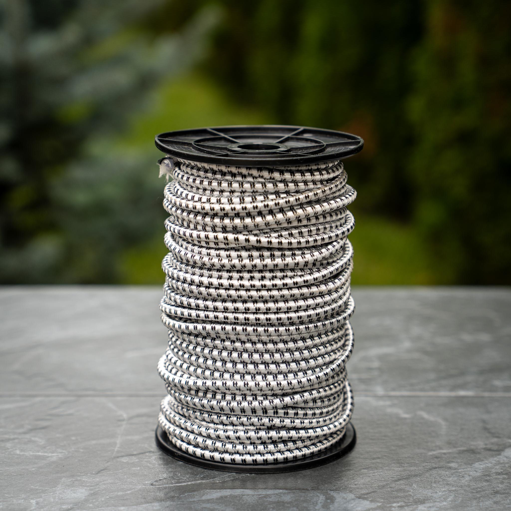 Rugalmas zsinór villanypásztorhoz – Ø 7 mm, fehér/fekete