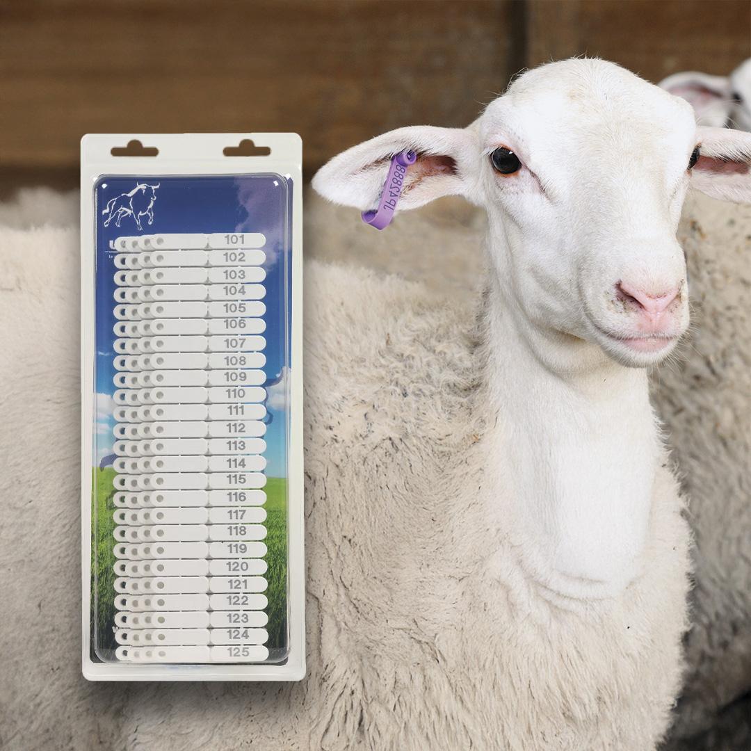 Ear Tags for Sheep, Goats, and Pigs - 100 pcs (Számok 1-100)