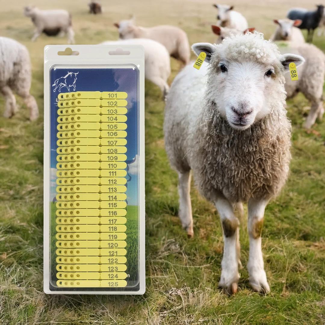 Ear Tags for Sheep, Goats, and Pigs - 100 pcs (Számok 1-100)