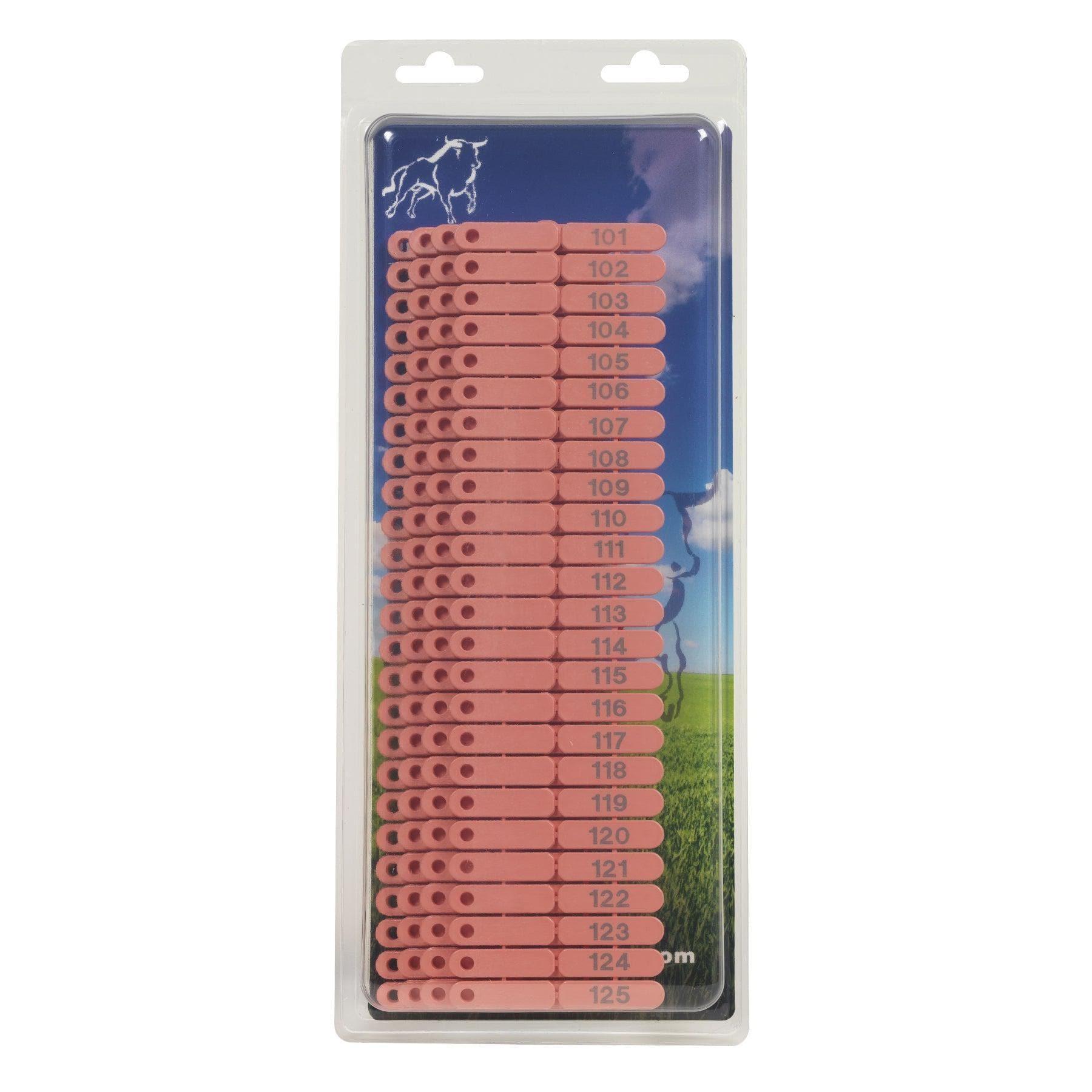 Füljelzők juhok, kecskék és sertések számára - 100 db (Számok 101-200)