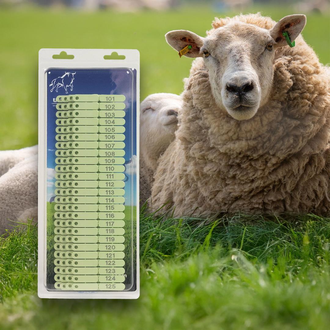 Ear Tags for Sheep, Goats, and Pigs - 100 pcs (Számok 1-100)