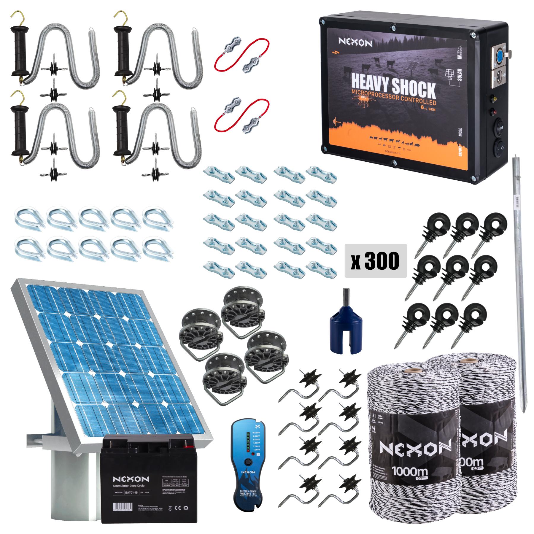 Electric fence kit NEXON HeavyShock PRO 5.0J, Polywire 2000 m, 6 strands, 130 kg