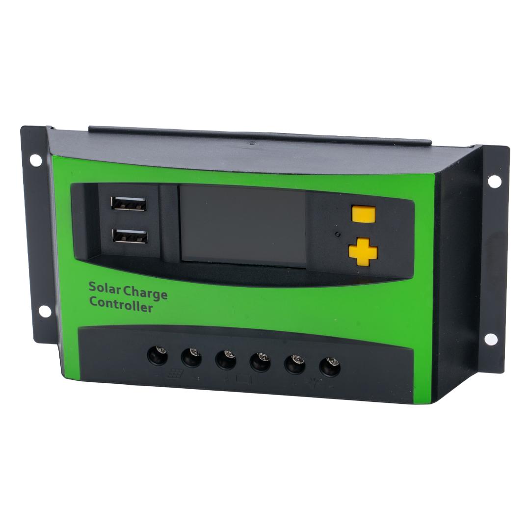 NEXON 30A 12V/24V Solar Charge Controller with Dual USB Ports