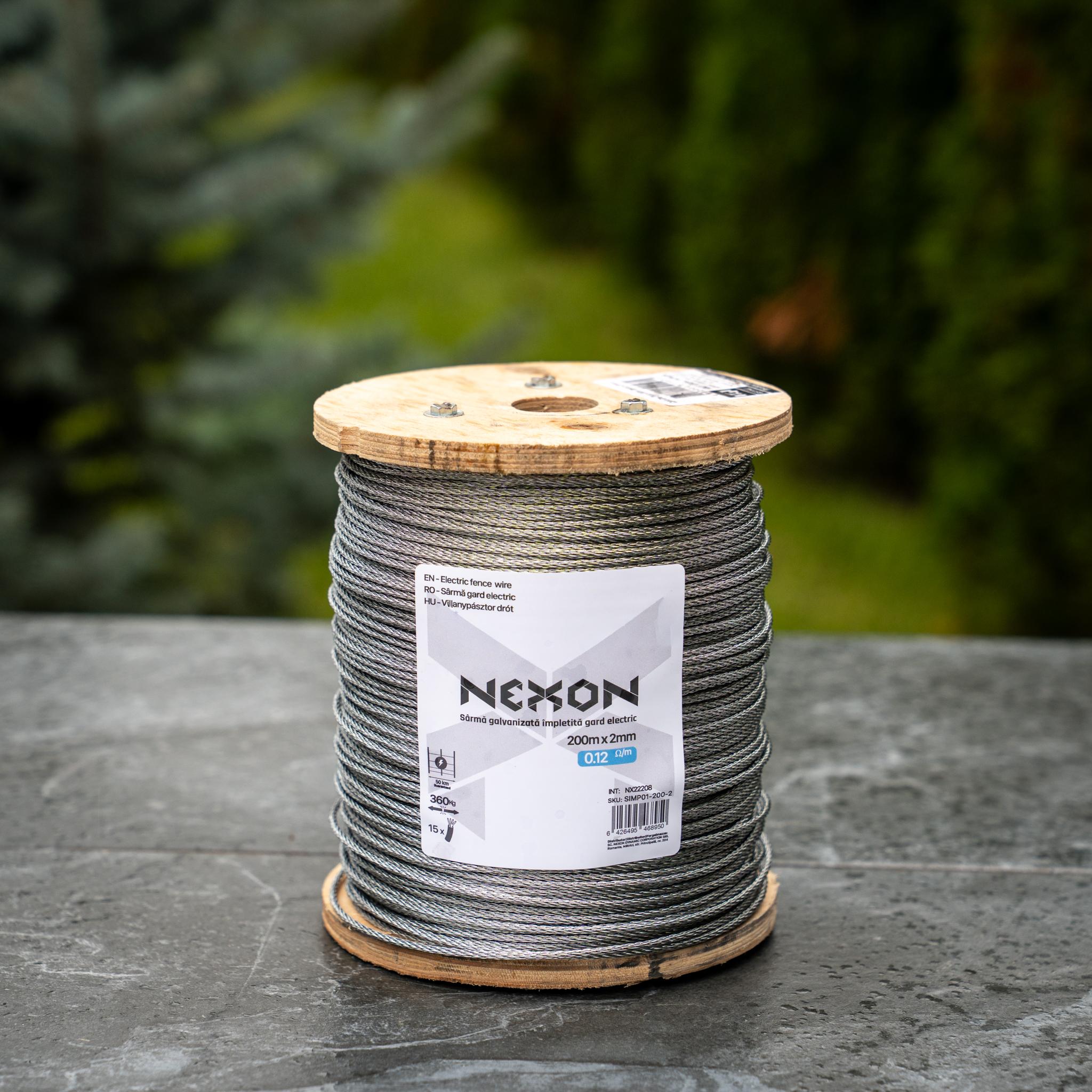 NEXON Horganyzott acél drót 2mm, 200m, 15 fémszál, 360kg