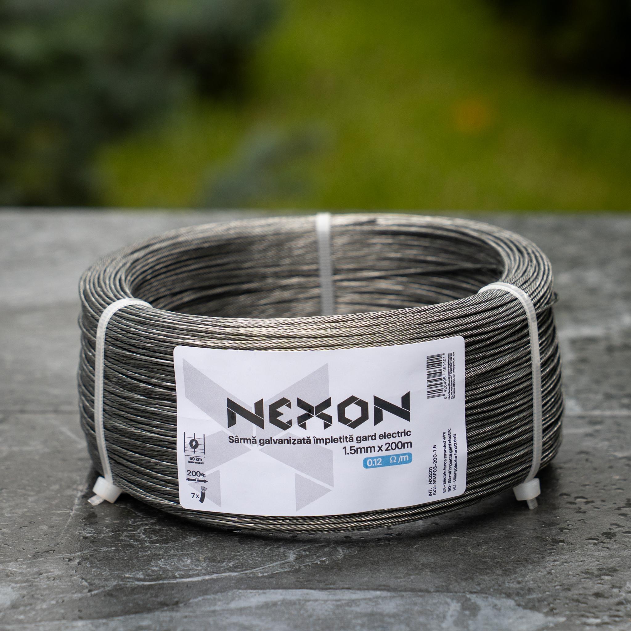 Sârmă împletită pentru gard electric NEXON 1.5mm, 200m, 7lițe, 200kg