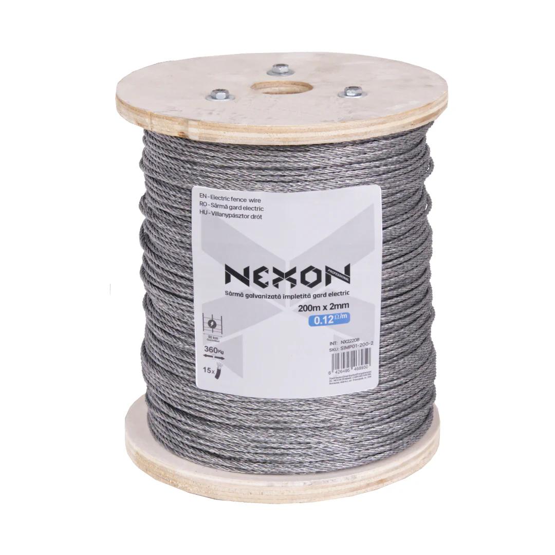 NEXON Horganyzott acél drót 2mm, 200m, 15 fémszál, 360kg