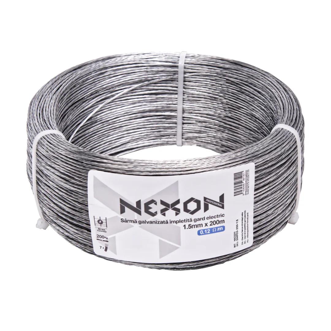 Sârmă împletită pentru gard electric NEXON 1.5mm, 200m, 7lițe, 200kg