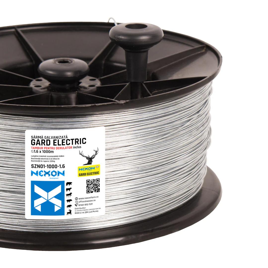 Galvanized Electric Fence Wire NEXON 1.6mm, 1000m, 220kg with Drum, Grade 1