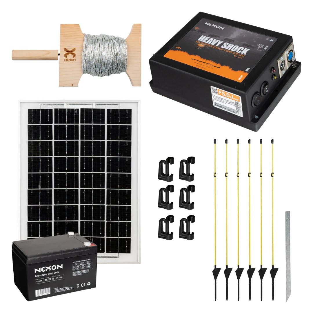 Portable Electric Fence Kit 5J – Solar Panel & Battery – NEXON