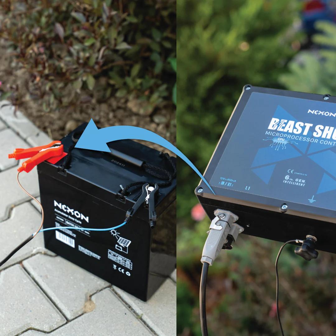 BeastShock 6. generációs 1,8 m krokodilcsipeszes-STAS tápkábel készlet