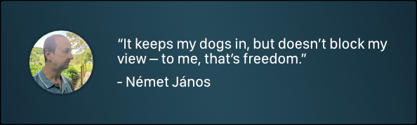 Portrait of János alongside his testimonial quote about the BeastShock system